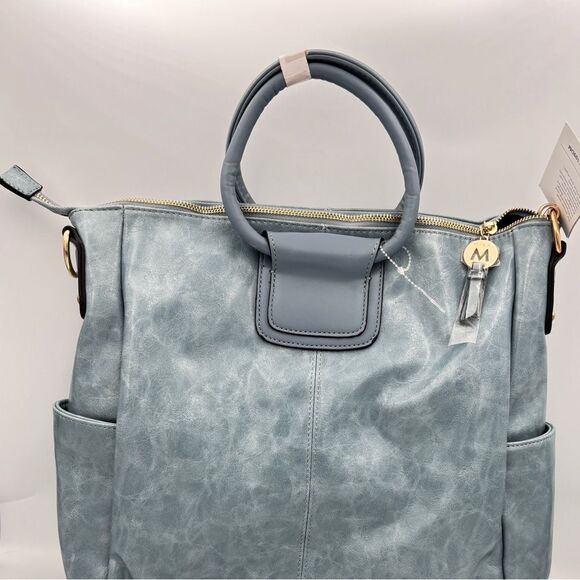 MKF Zori Women's Collection By Mia K Arya Signature Tote Bag and Set Of 4 Blue - Picture 7 of 12